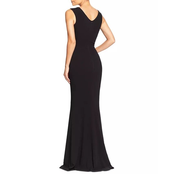DRESS THE POPULATION *SALE* NWT $198 Sandra Plunging V Neck Black Maxi Size XXS - Picture 2 of 12